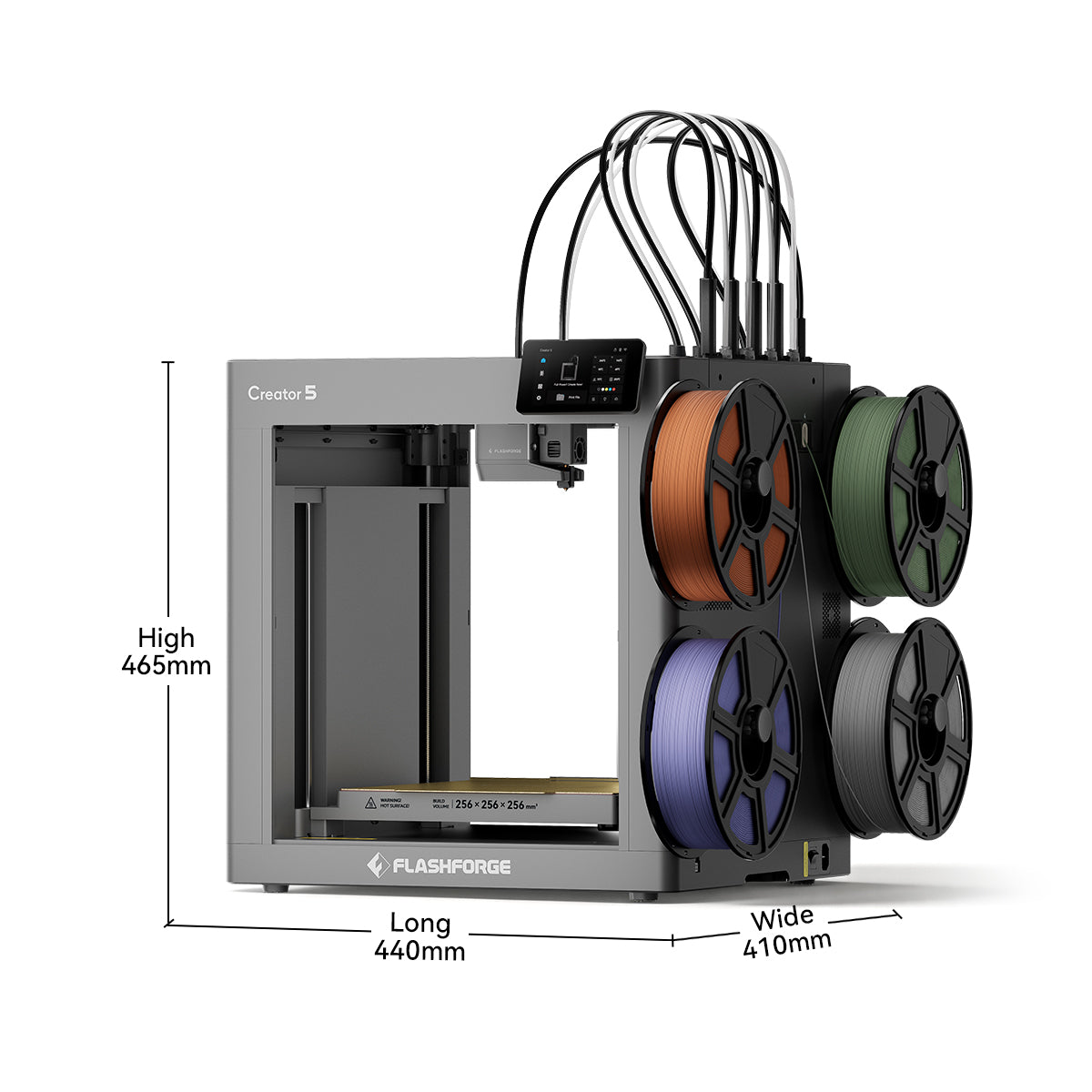 Flashforge Creator 5 4-Toolheads Multi-Color 3D Printer | 500% Faster, Zero Purge Waste