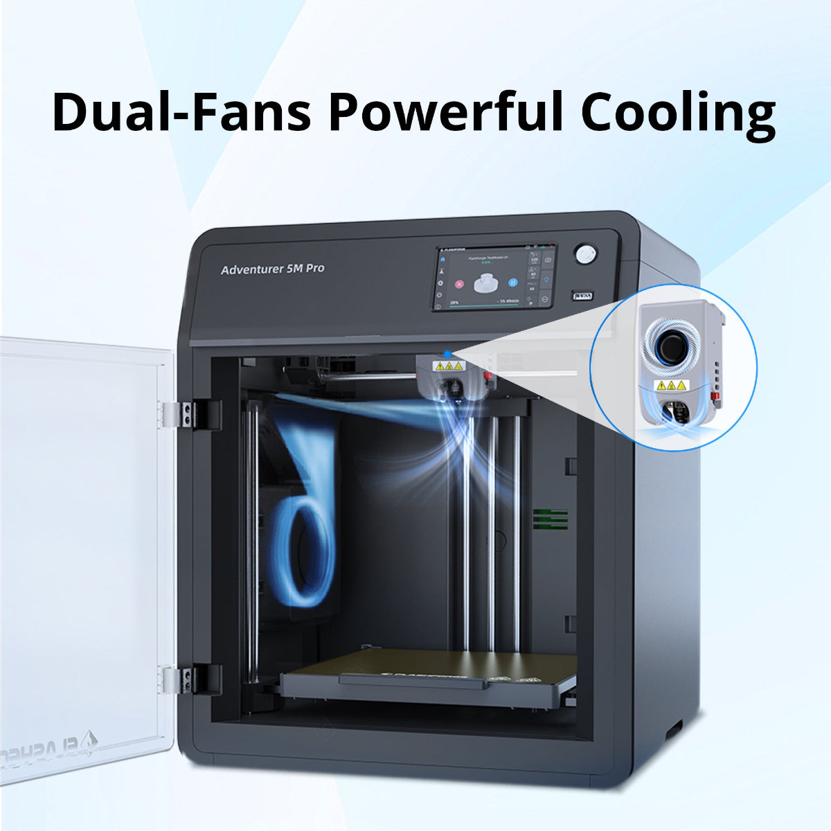 Impresora 3D Flashforge Adventurer 5M Pro, estructura metálica CoXY cerrada, segura para uso doméstico