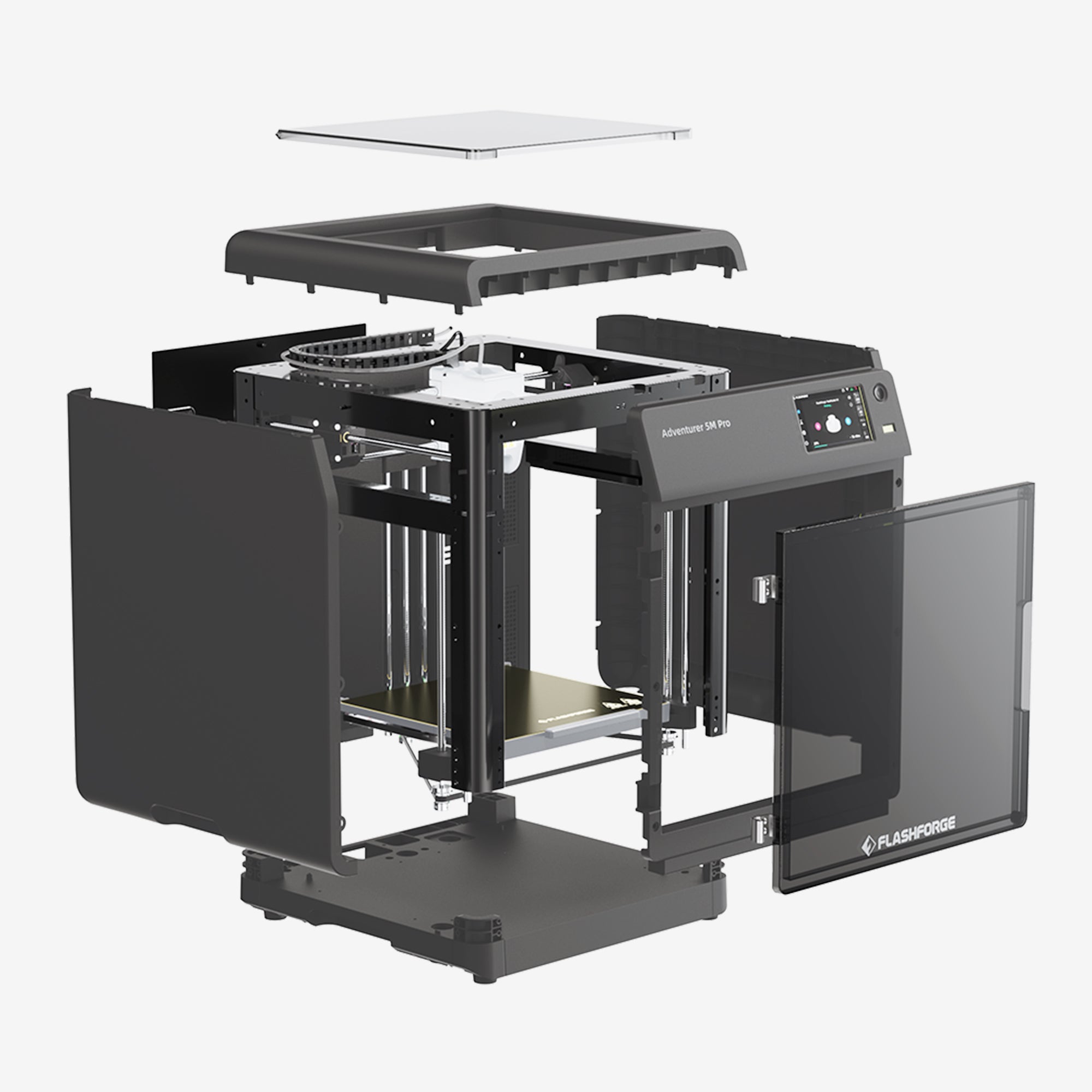 Impresora 3D Flashforge Adventurer 5M Pro, estructura metálica CoXY cerrada, segura para uso doméstico