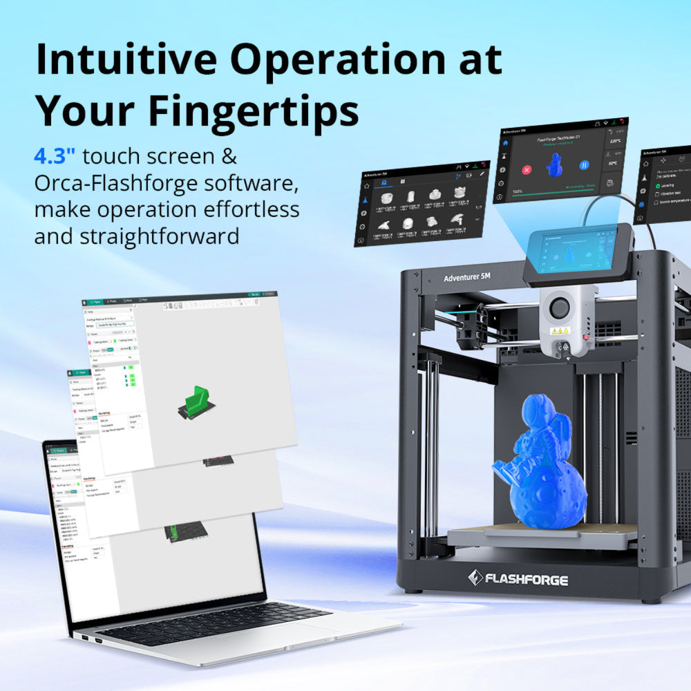 Impresora 3D Flashforge Adventurer 5M, alta velocidad de 600 mm/s, ideal para principiantes