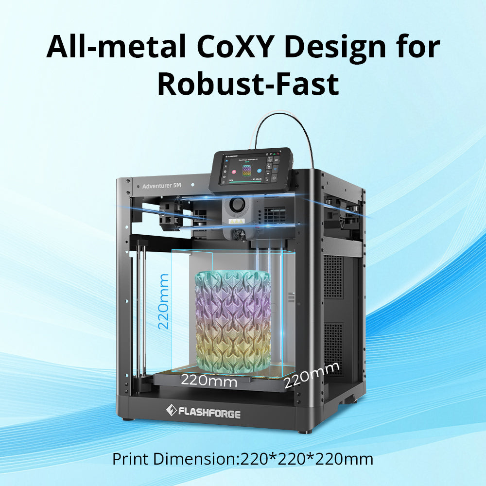 Impresora 3D Flashforge Adventurer 5M, alta velocidad de 600 mm/s, ideal para principiantes