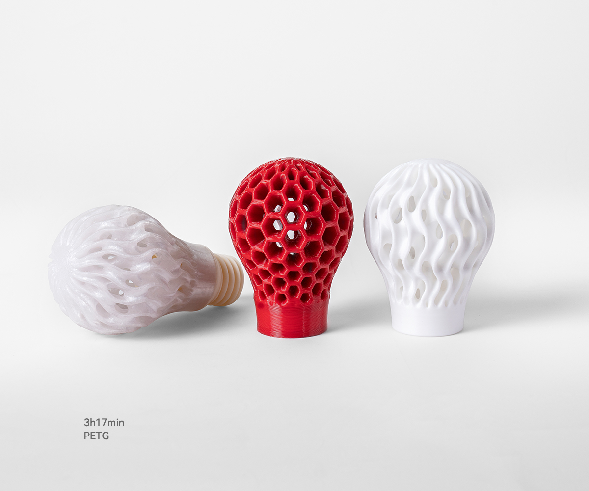 Three 3D Printed Badminton in HS PLA Rainbow