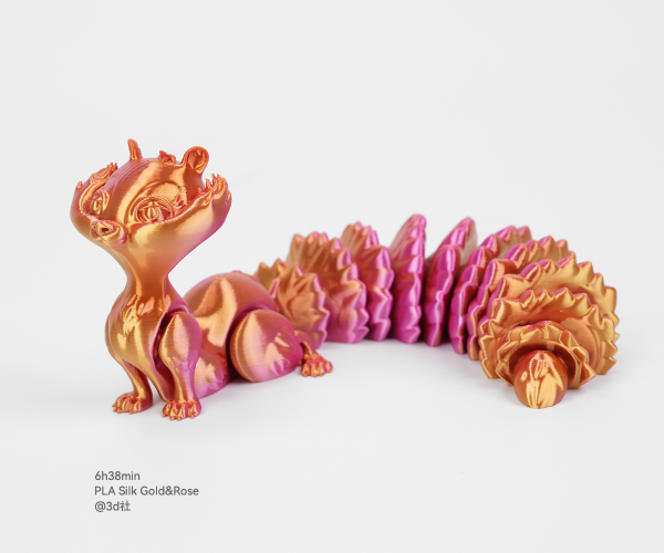 A 3D Printed Fox in PLA Silk Gold&Rose