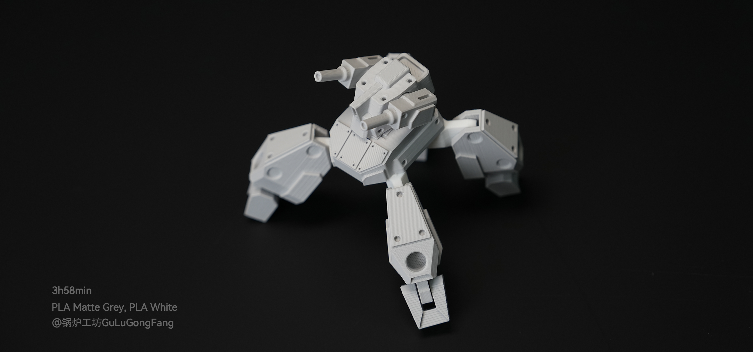 A 3D Printed Tank in PLA Matte Grey