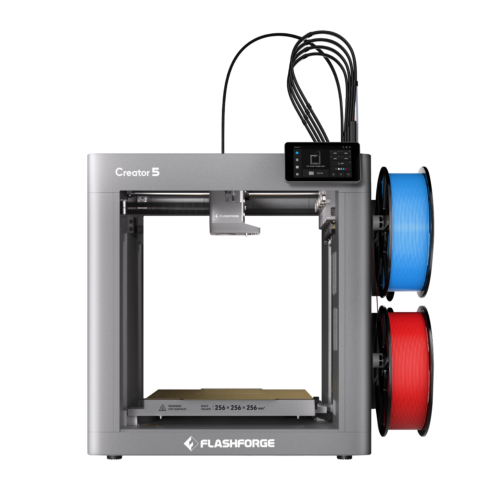 Flashforge Creator 5 4-Toolheads Multi-Color 3D Printer | 500% Faster, Zero Purge Waste