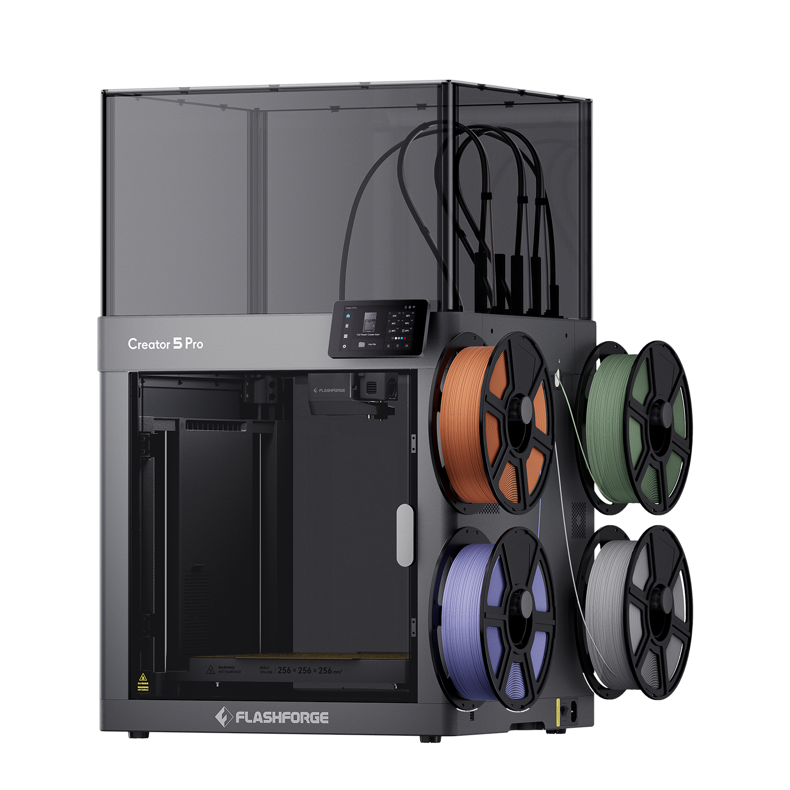Flashforge EU Flashforge Creator 5 Pro Impresora 3D Enclosed Multi-Color de 4 Cabezas de Herramienta | 500% Más Rápido, Sin Desperdicio de Purga - Creator 5 Pro